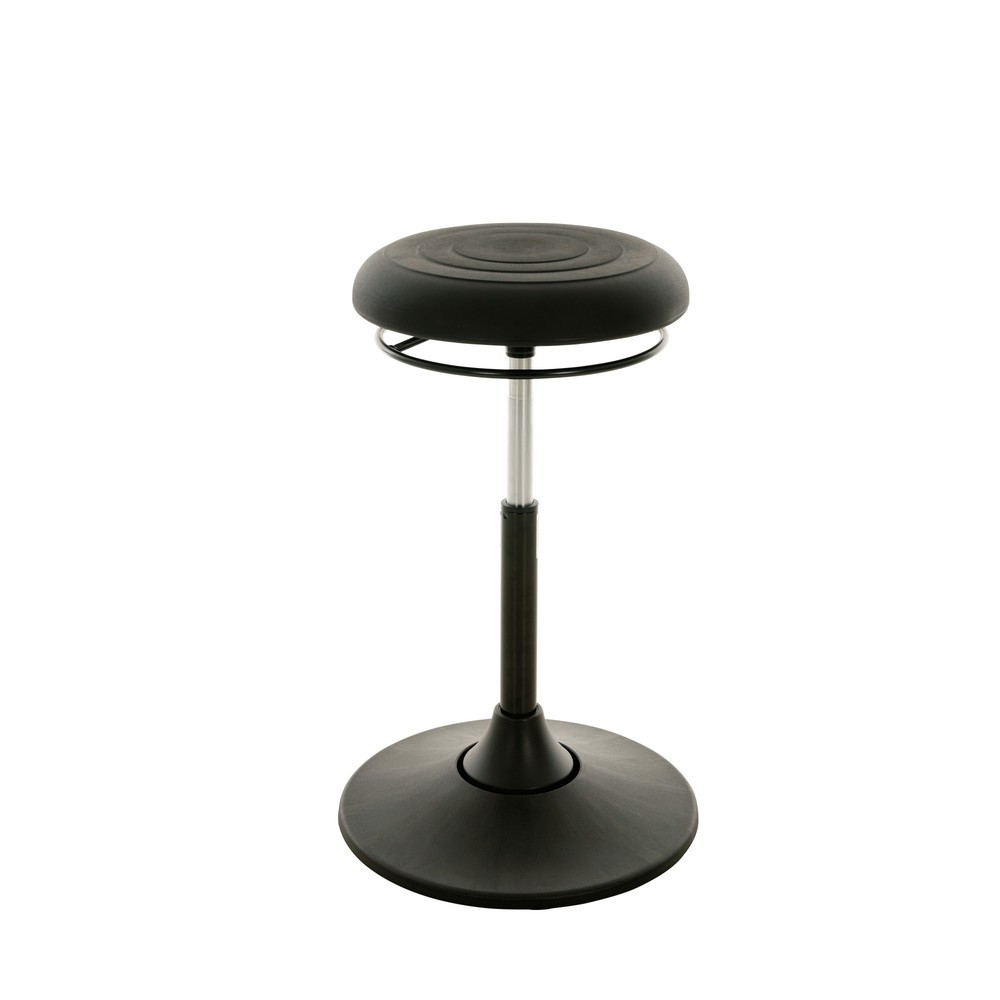 Obraz produktu: Taboret HEMMDAL, obrotowe siedzisko ze skóry syntetycznej, wysokość siedziska 510–700 mm, podstawa talerzowa