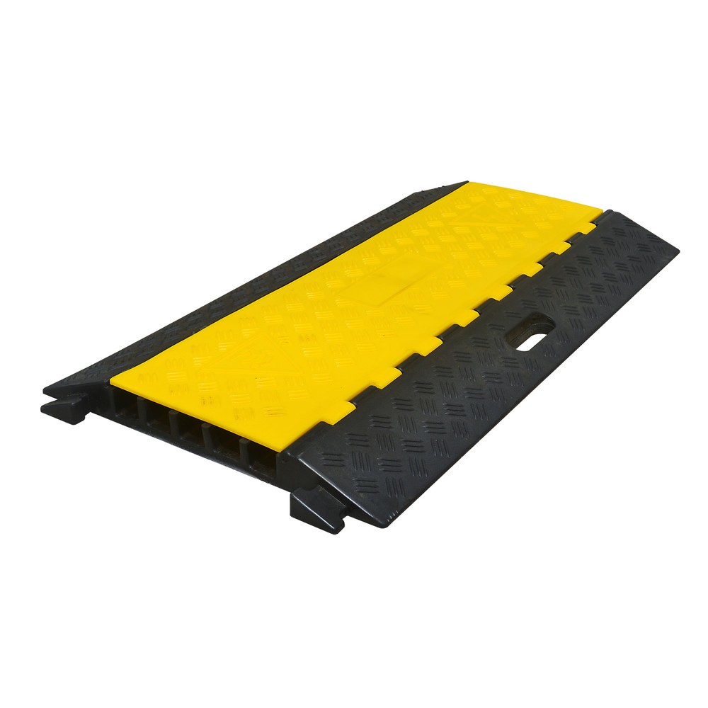 Obraz produktu: Most kablowy z 5 kanałami, montaż wtykowy, wys. x szer. x gł. 50 x 900 x 500 mm, czarny/żółty