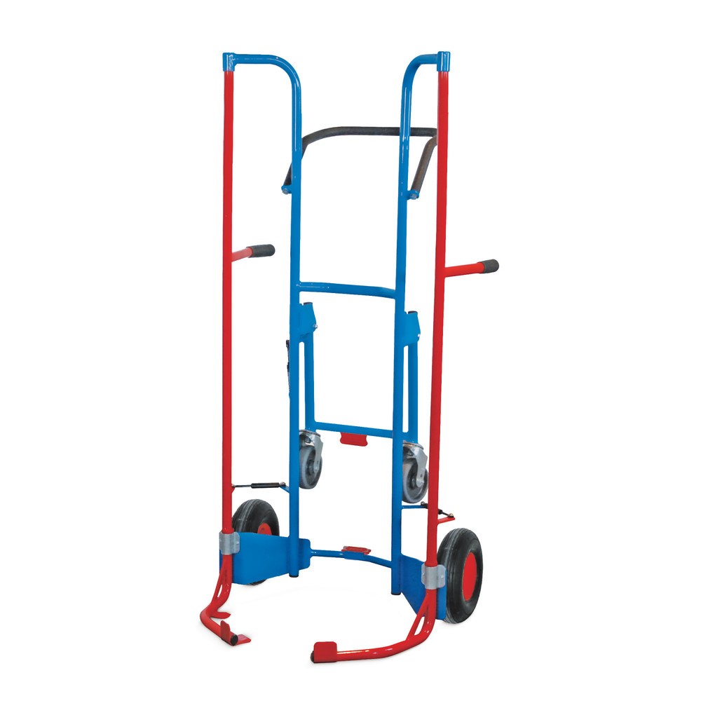 Obraz produktu: Wózek do opon VARIOfit® z kołami podporowymi, udźwig 200 kg, do 8 opon, ogumienie z pełnej gumy